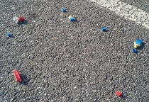 Horrible crash scene in the parking lot of my sons daycare