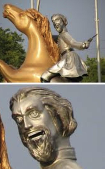 Horrible statue of a horrible human