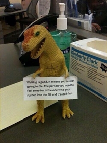 Hospital T-Rex has a reminder for you