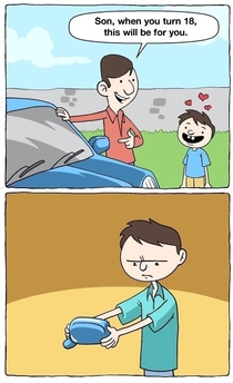 How a dad gives a birthday present
