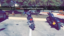 How do you double park a motorcycle