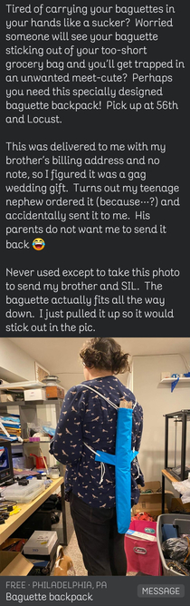 How else would one carry a baguette