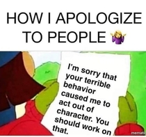 How I apologize to people