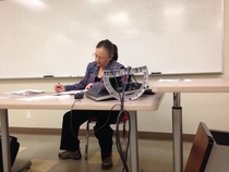 How my prof Puts her computer to sleep