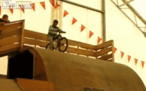 How not to cycle down a ramp