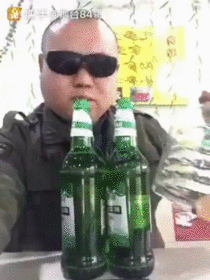 How to drink four beers at once