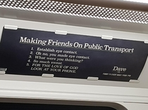 How to make friends on public transport