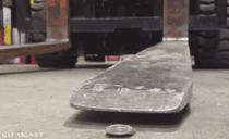 How to pick up coins with a forklift