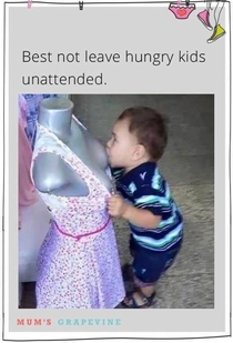 Hungry kid left unattended