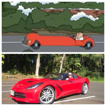 Husband rented a Corvette last year and it reminded me of Family Guy