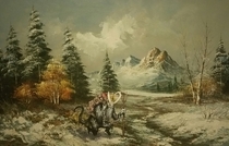 I added Krampus to this thrift store painting