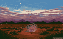 I added parallax scrolling to a pixel art scene I created and called it Rural 