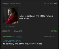 I also think that Joker is one of the movies ever made