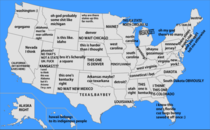 I asked my girlfriend who lives in Europe to fill in a map of the USA These are the results