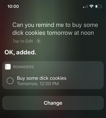 I asked Siri to remind me to buy date cookies