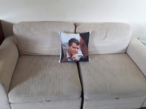 I bought my friend a throw cushion with Pierce Brosnans face on it as a housewarming gift
