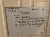 I came home for the weekend and saw this sign on my little sisters door It made me laugh