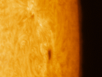 I captured these two sunspots for  hours with my telescope look how the atmosphere of the sun reacts to them
