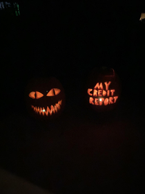 I couldnt think of any scary faces to carve so I stuck with what I know