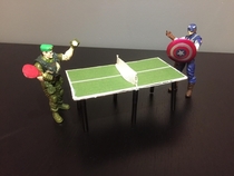 I create scenes of action figures doing everyday nonsense for my wife to discover Unfair Advantage