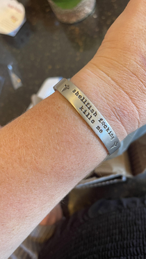 I developed an anaphylactic shellfish allergy last month at age  Im pretty pissed about it but my medical alert bracelet makes me smile