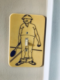 I did a home visit on a patient today and she told me that her husband who has passed away was always a joker He had installed this light switch
