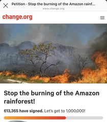 I didnt know a petition was capable of stopping a forest from burning down Why havent we dont this before