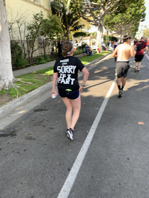 I didnt run behind her for long during the LA Marathon