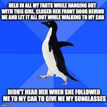I dont know how I didnt hear her walk up behind me She laughed pretty hard when I turned around to see her
