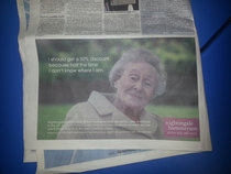 I dont really know what to think about this advert in the Jewish News my grandma thinks its pretty funny