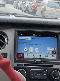 I dont think my cab driver noticed his phone was connected to his dashboard
