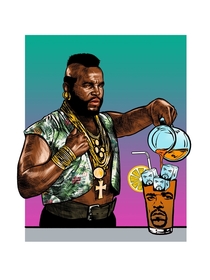 I drew Mr T pouring Ice T over Ice Cubes