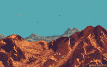 I drew this  colors pixel art animation and called it Martian terrain 