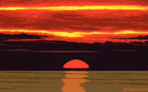 I drew this pixel art animation using  colors and called it Goodbye 