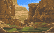 I drew this pixel art animation using only  colors and called it Terrain 