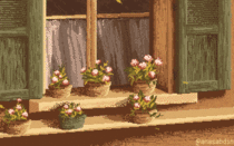 I drew this pixel art scene and called it Carnations 