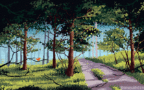 I drew this pixel art scene and called it Forest Path 