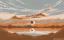 I drew this pixel art scene using  colors and called it annular set 