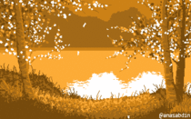 I drew this pixel art scene using  colors and called it Jasmine Fall 