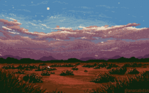 I drew this pixel art scene using  colors and called it Rural 
