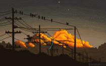 I drew this pixel art scene using  colors and called it static 