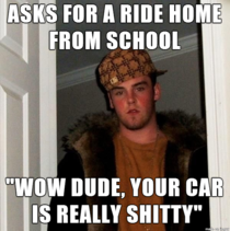 I finally gave in and decided to give him a ride This is what he says