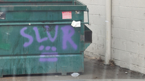 I found a nasty slur on a dumpster today