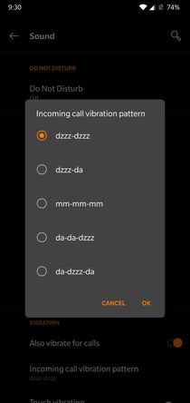 I found my phones vibration settings pretty amusing