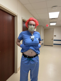 I found the implants at work and tried to be sexy Howd I do