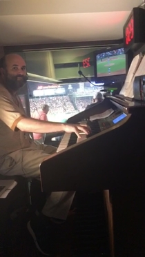 I found the organ player at Fenway Park and I dont think I was supposed to