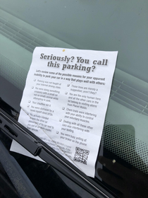 I found this on someones poorly parked car
