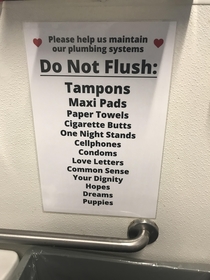 I found this sign in the womens restroom at a bar in downtown San Jose