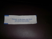 I got a dose of harsh reality from my fortune cookie