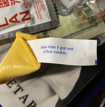I got the most sardonic fortune cookie ever